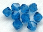 Preview: 4mm Bicone Glasperlen Capri Blue blau 20x