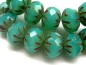 Preview: 4x Cruller Turquoise Green Opal Glasperlen 6x9mm