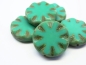 Preview: 2x Chunky Coin Turquoise Picasso Glasperlen