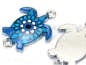 Preview: Verbinder Schildkröte Turtle emailliert Blue Turquoise blau türkis 1x