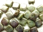 Preview: 25 CzechMates™ Tile Beads Pale Jade Bronze Picasso