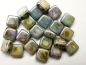 Preview: 25 CzechMates™ Tile Beads Luster Marble Green 6mm