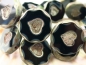 Preview: 1x Heart Coin Black Gray Picasso Glasperlen