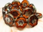 Preview: 2x Stars Dark Orange Picasso Glasperlen