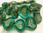 Preview: 2x Heart Emerald Picasso Glasperlen