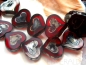 Preview: 2x Hearts Ruby Transparent Picasso Herzen