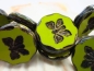 Preview: 1x Butterfly Apple Green Picasso Glasperlen