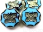 Preview: 1x Butterfly Coin Aqua Black Picasso