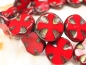 Preview: 2x Cross Coin Red Fire Picasso Glasperlen