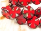 Preview: Cross Coin Red Fire Picasso rot Glasperlen 2x