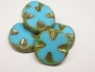Preview: Cross Coin Turquoise Blue türkis Glasperlen 2x
