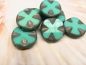 Preview: 2x Cross Coin Turquoise Mint Glasperlen