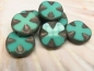 Preview: Cross Coin Turquoise Mint türkis Glasperlen 2x
