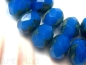 Preview: 4x Rondelle Cornflower Blue blau Glasperlen 6x8mm