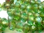 Preview: 4x Rondelle Peridot Blue Aqua Glasperlen 6x8mm