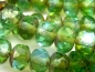 Preview: 4x Rondelle Peridot Blue Aqua Glasperlen 6x8mm