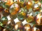 Preview: 4x Rondelle Aqua Green Amber Mix Glasperlen 6x8mm