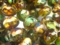 Preview: 4x Rondelle Aqua Green Amber Mix Glasperlen 6x8mm