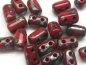 Preview: 3 x 5mm 10g Rulla Beads Opaque Red Picasso Silver