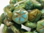 Preview: 2x Star Coins Turquoise Picasso Glasperlen