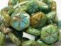 Preview: 2x Star Coins Turquoise Picasso Glasperlen