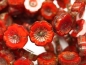 Preview: 2x Flower Red Opal PicassoGlasperlenn