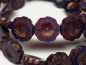 Preview: 2x Flower Dark Purple Bronze Glasperlen