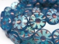 Preview: 2x Daisy Flower Aqua Opal Bronze Picasso Glasperle