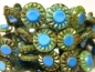 Preview: Sunflowers Blumen Sky Blue Opal Picasso Glasperlen 2x