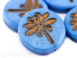 Preview: 23mm Dragonfly Beads Blue Matte Bronze Picasso blau 1x