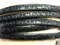 Preview: 5mm Lederband flach HOPE LOVE HEART Black schwarz 20cm