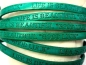 Preview: 20 cm Lederband flach Emerald 5 mm GOOD LUCK
