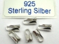 Preview: 1,5 mm Endkappen 925 Silber 2x