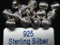 Preview: 4 mm Perlen 925 Silber gerillt poliert 5x