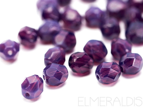 6mm feuerpolierte Glasperlen Milky Amethyst 30x