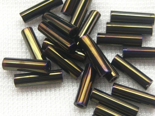 Miyuki 6mm Bugle Bead Metallic Brown Iris 5-Inch Tube (458)