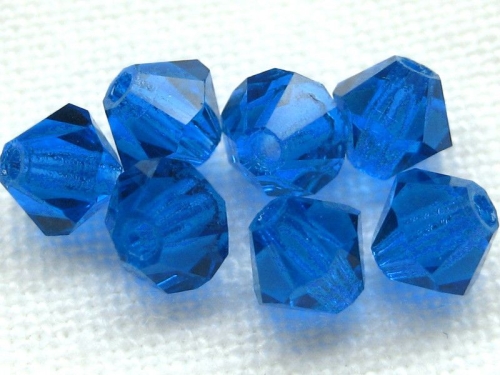 4mm Bicone Glasperlen Capri Blue blau 20x