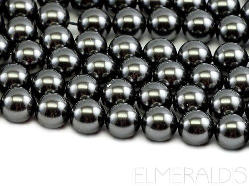 4mm Swarovski® Crystal Pearls Black Hematite schwarz 10x