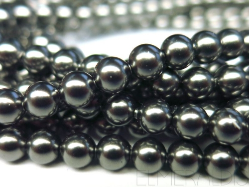 4mm 10x Swarovski® Crystal Pearls Dark Grey grau