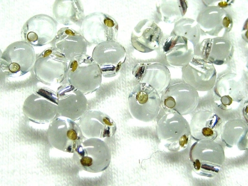 10g Miyuki Drop Beads Silver Clear Transparent