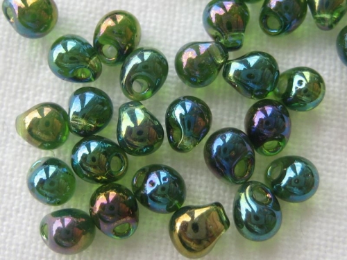 10g Miyuki Drop Beads Olive Green AB