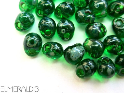 10g Miyuki Drop Bead Green Picasso