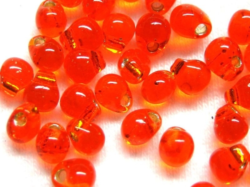 10g Miyuki Drop Beads Silver Lined Orange