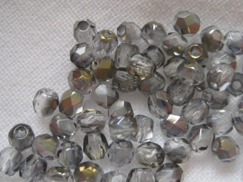 3mm 50 feuerpol Glasperlen Bronze Iris Crystal