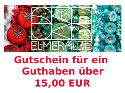 15 EUR Einkaufsgutscheine Shop Elmeraldis Geschenkgutscheine