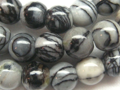 6mm 10 St Picassojade Perlen rund poliert