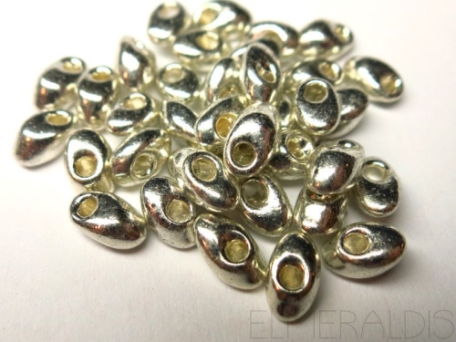 7mm Long Magatama Miyuki Galvanized Silver silberfarben 10g