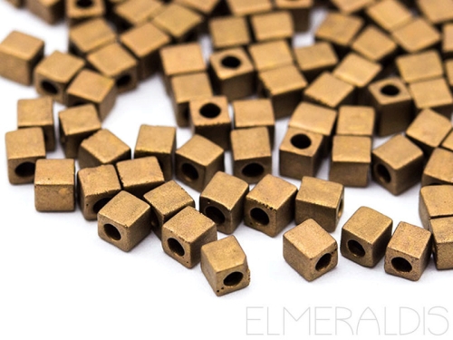 3mm MIYUKI Würfel Cubes Dark Bronze Matte 10g