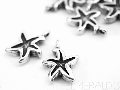 Sterne Charms Anhänger Metall silberfarben