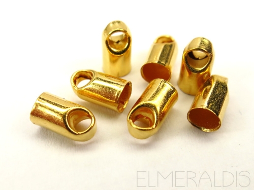 3mm Endkappen rund goldfarben Metall 10x